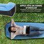 Voir la diapositive 5 : OUTSUNNY Hamac gonflable transat gonflable pliable en sac avec bandoulière double couche PE nylon bicolore bleu noir