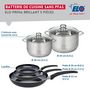 Voir la diapositive 2 : ELO Ensemble de 3 Poêles de cuisson 20, 24 et 32 cm et 2 faitouts 20 et 24 cm Elo Prima Brillant