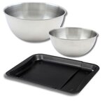 ZENKER Ensemble comprenant 1 plaque de cuisson extensible, 1 spatule Zenker et 2 bols à mixer en inox Fackelmann