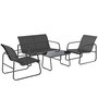 Voir la diapositive 1 : OUTSUNNY Salon de jardin canapé fauteuils table basse gris noir