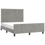 Voir la diapositive 3 : VIDAXL Cadre de lit sans matelas gris clair 140x200 cm velours