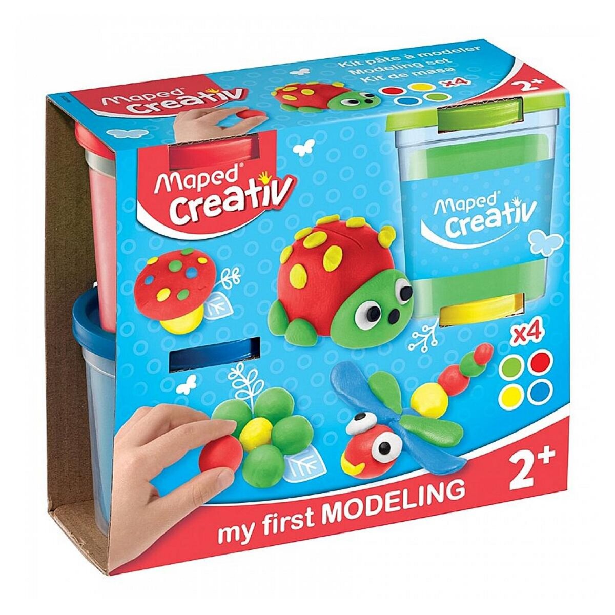 MAPED 4 pots de pate à modeler  asst