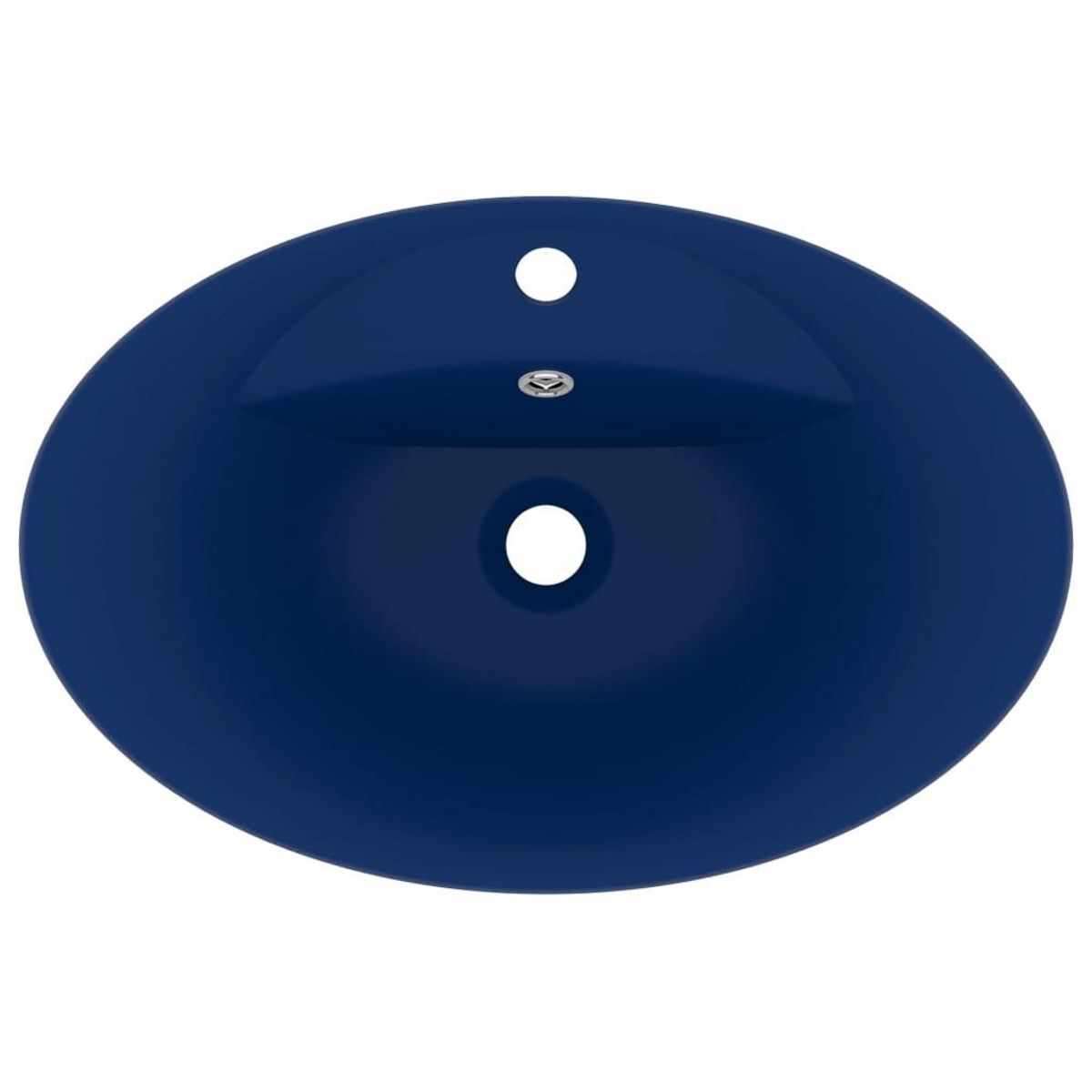 VIDAXL Lavabo ovale a trop-plein Bleu fonce mat 58,5x39 cm Ceramique