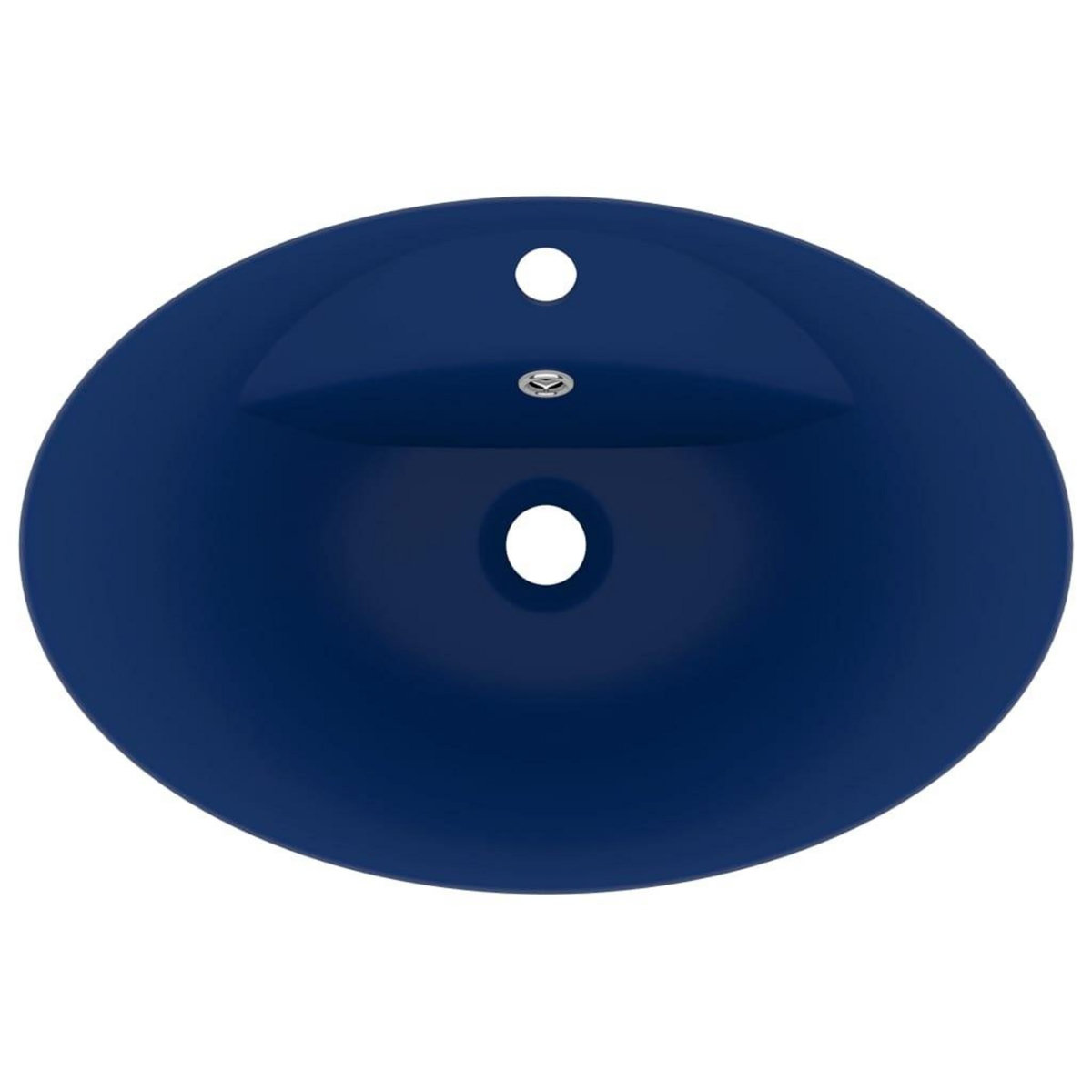 VIDAXL Lavabo ovale a trop-plein Bleu fonce mat 58,5x39 cm Ceramique