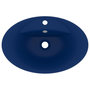 Voir la diapositive 4 : VIDAXL Lavabo ovale a trop-plein Bleu fonce mat 58,5x39 cm Ceramique