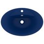 Voir la diapositive 4 : VIDAXL Lavabo ovale a trop-plein Bleu fonce mat 58,5x39 cm Ceramique