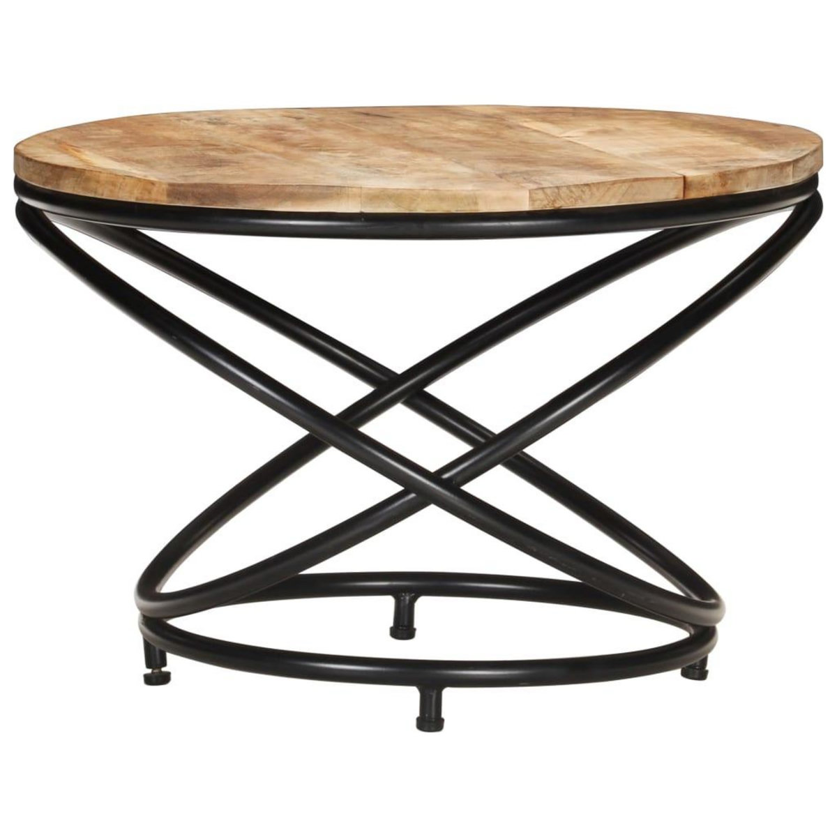 VIDAXL Table basse Noir 60x60x40 cm Bois massif de manguier brut