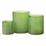 Paris Prix Lot de 3 Photophores en Verre  Ruby  15cm Vert