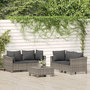 Voir la diapositive 1 : VIDAXL Salon de jardin 5 pcs avec coussins Gris Resine tressee