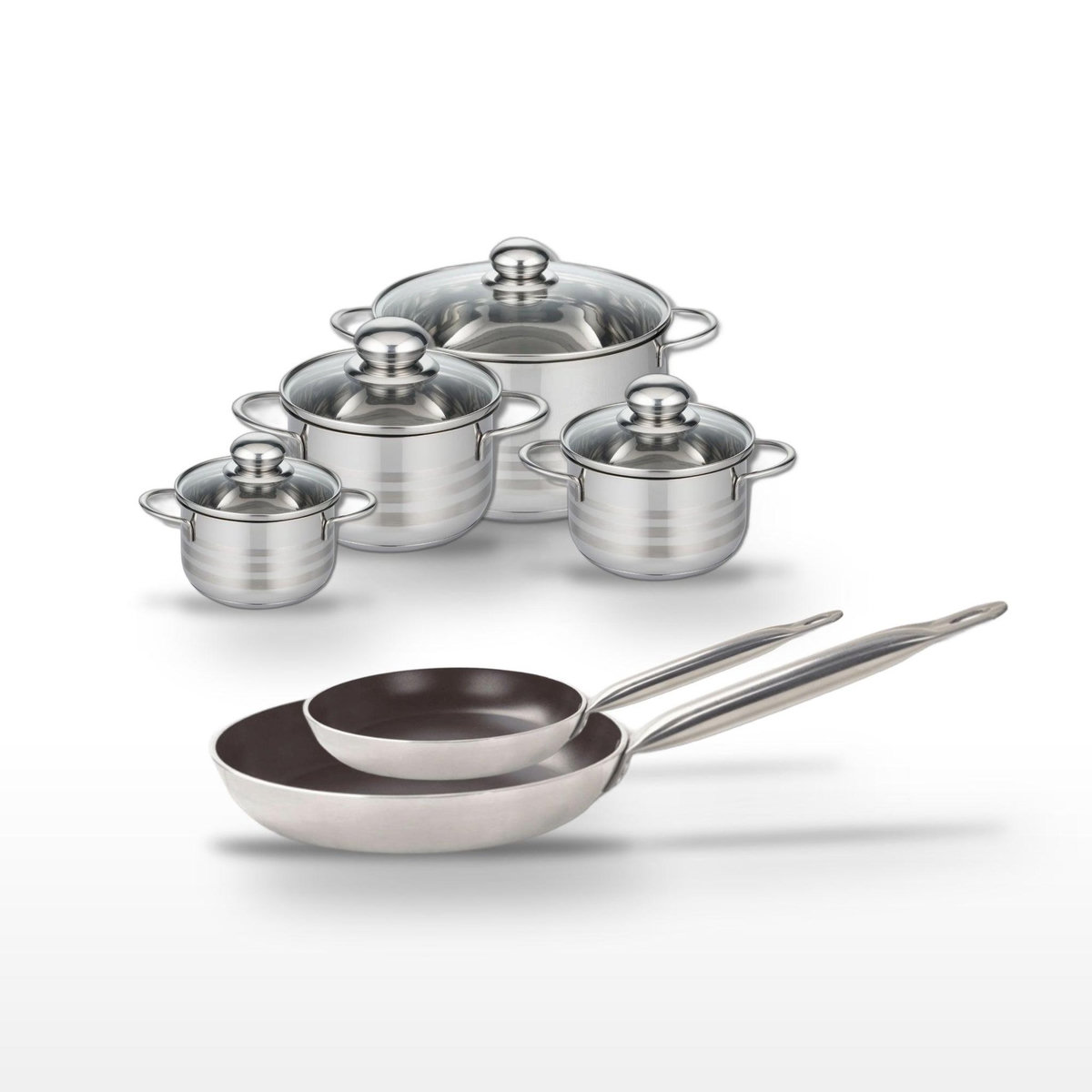 ELO Lot Poêles 24/32 cm & Faitouts 12/14/16/24 cm Elo Bistro Line