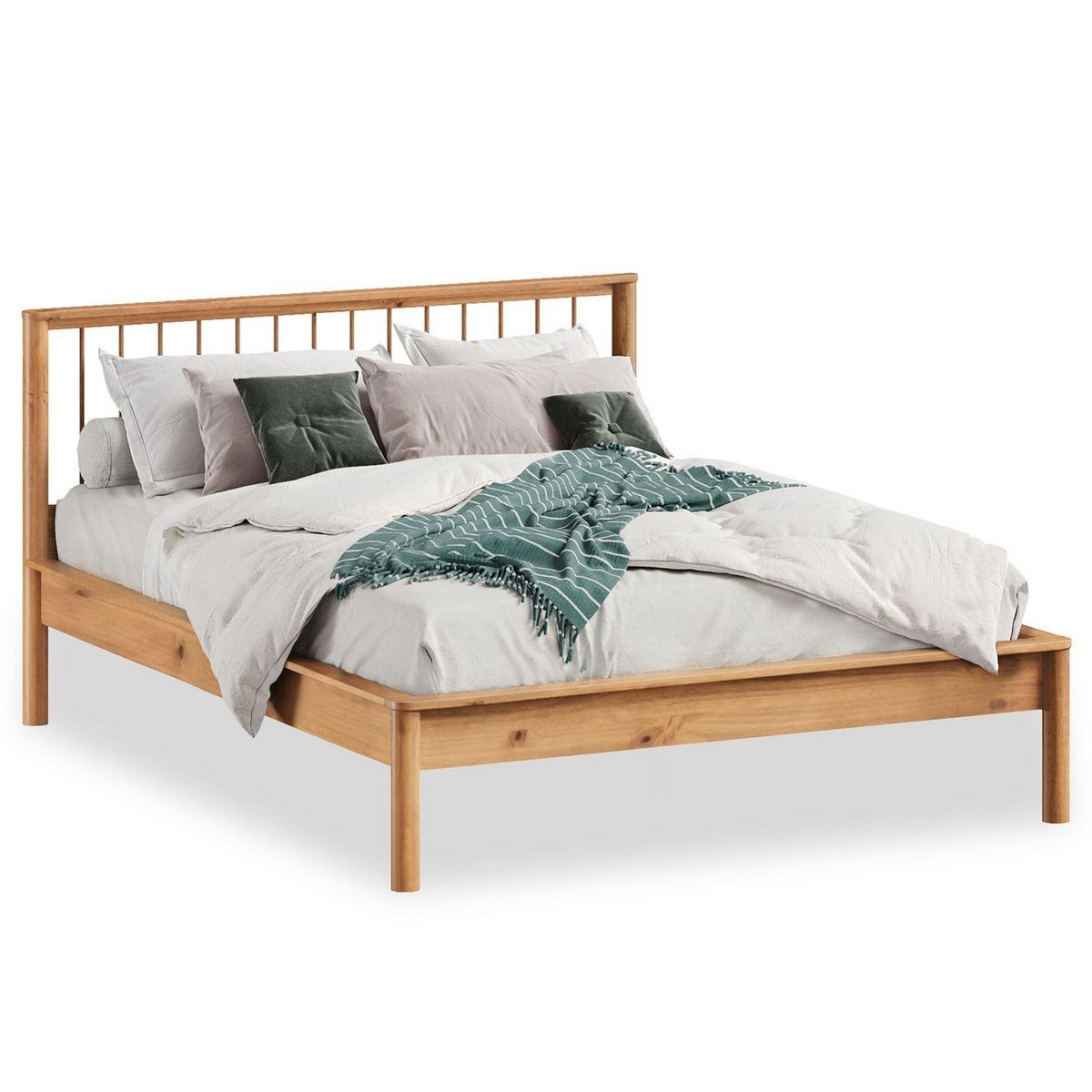 IDIMEX Lit 140 x 200 avec sommier APOANA en bois massif