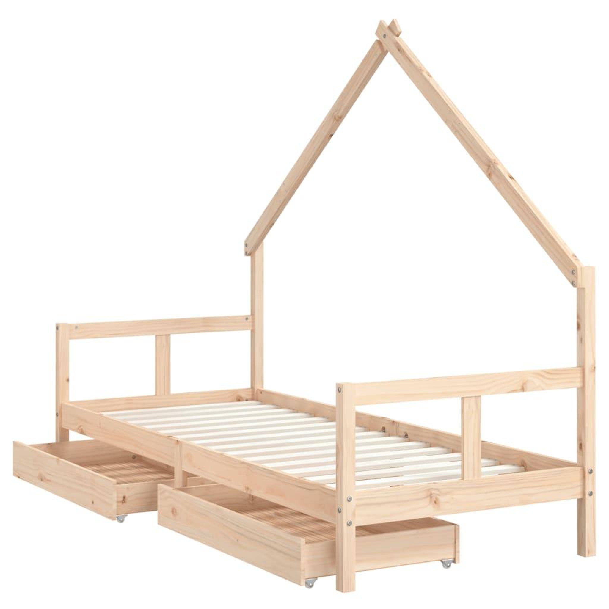 Voir la diapositive 4 : VIDAXL Cadre de lit pour enfants gris 80x200 cm bois de pin massif
