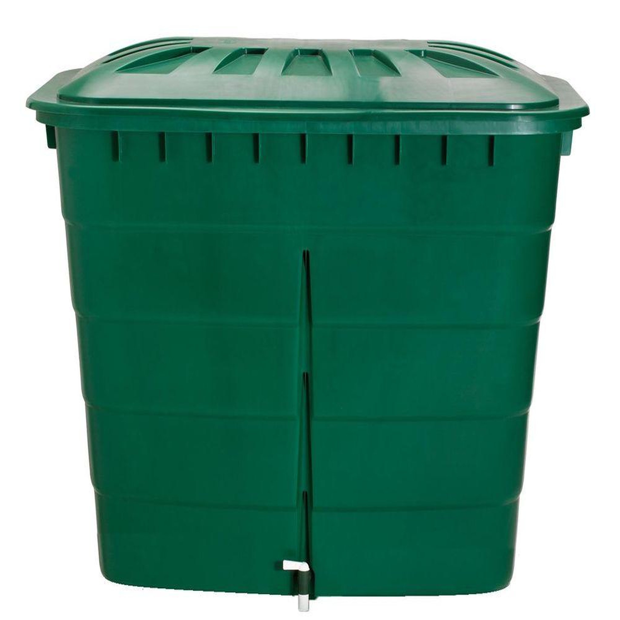 CENTRALE BRICO Cuve rectangulaire 520l vert avec couvercle et robinet pe