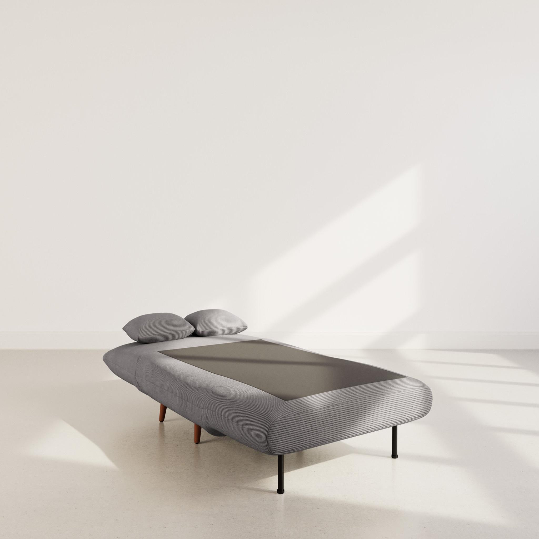 Voir la diapositive 3 : BEST MOBILIER Lumi - banquette convertible clic-clac 1 place en velours côtelé