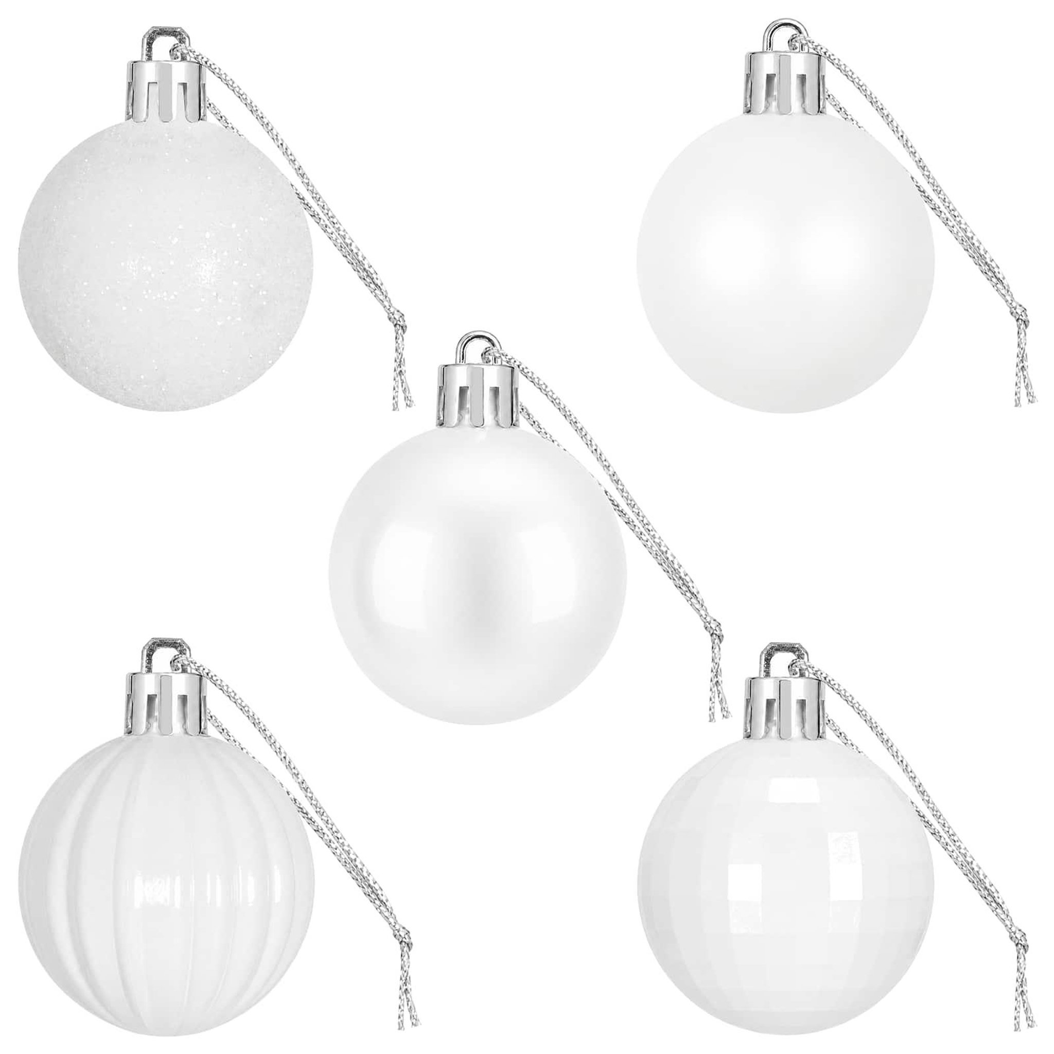 Voir la diapositive 5 : VIDAXL Ensemble de boules de Noël 150 pc Blanc Diam. 3 cm Polystyrene