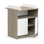 Voir la diapositive 5 : Demeyere Commode a langer 2 portes, 1 niche - HELICIA - Blanc mat & Chene kronberg - 79,6 x 70 x 94,4 cm - DEMEYERE