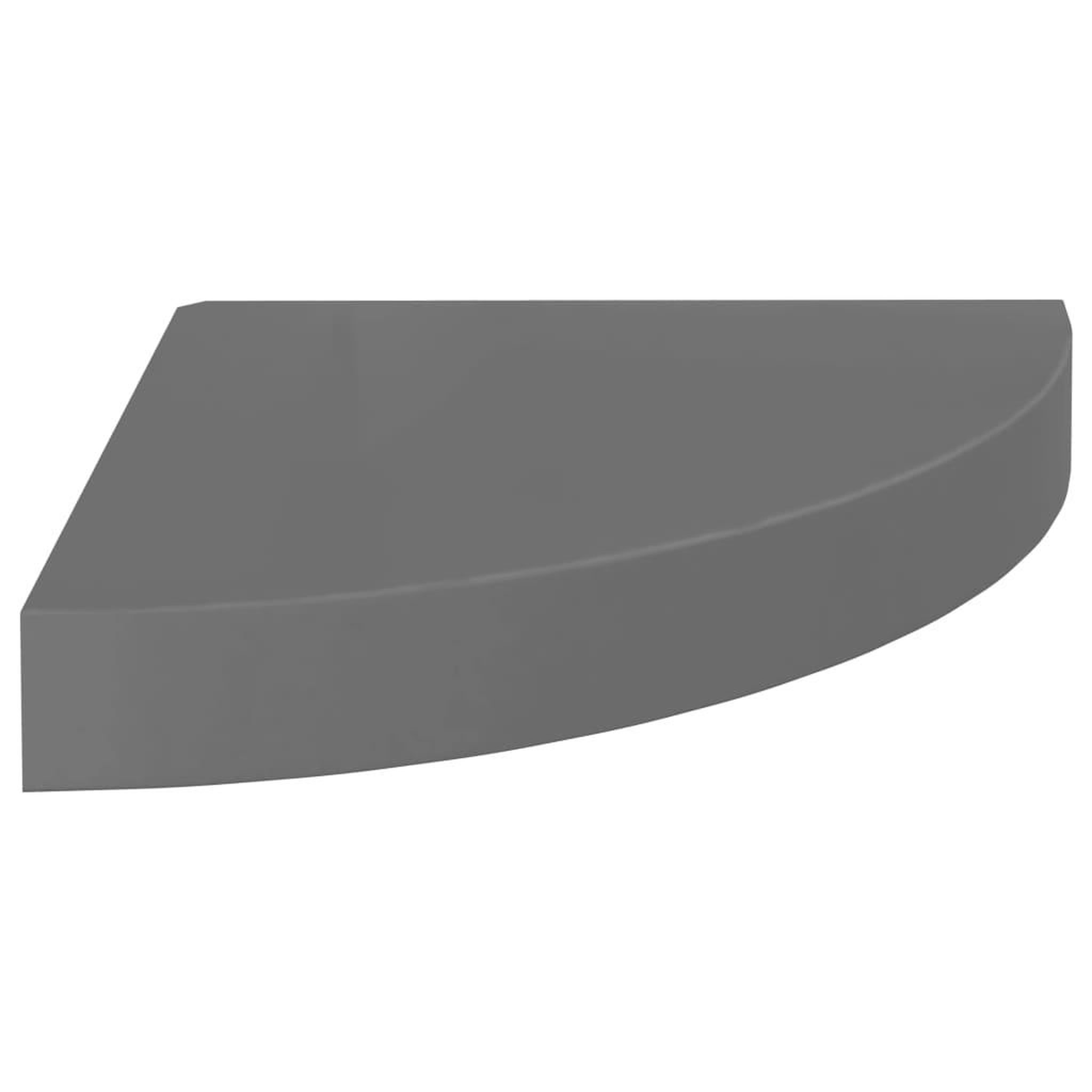 Voir la diapositive 2 : VIDAXL Etagere d'angle flottante gris brillant 25x25x3,8 cm mdf