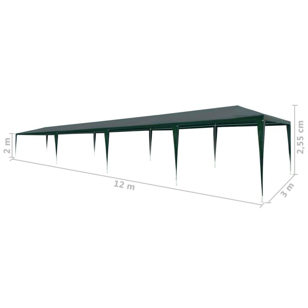 VIDAXL Tente de reception 3x12 m PE Vert