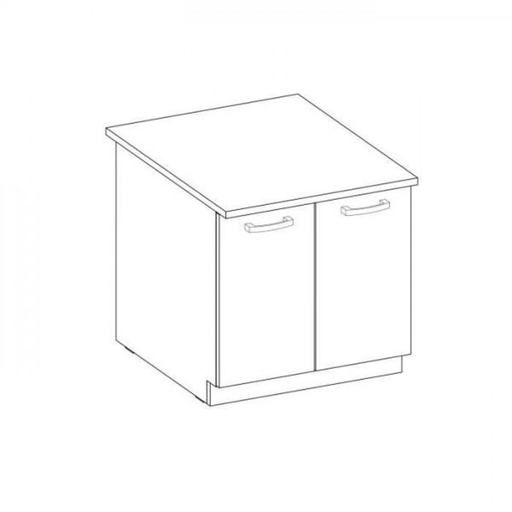 Voir la diapositive 2 : MARKET24 LASSEN Meuble bas de cuisine sous évier L 80 cm - Décor chene clair sonoma