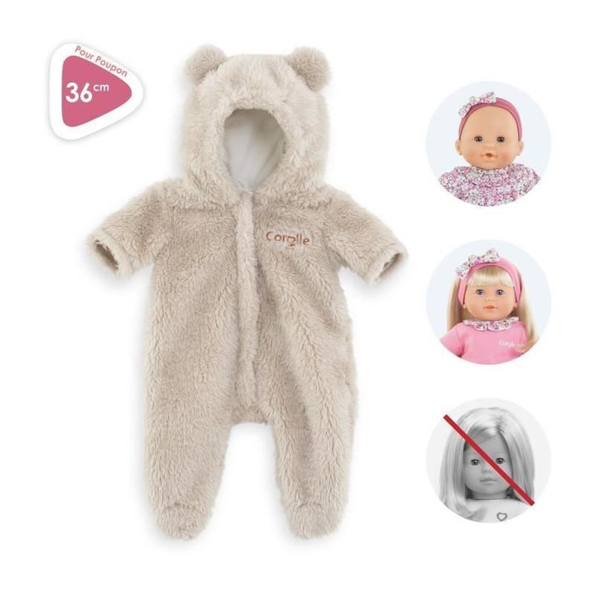 Voir la diapositive 4 : Corolle Combinaison Pilote Ourson poupon 36 cm