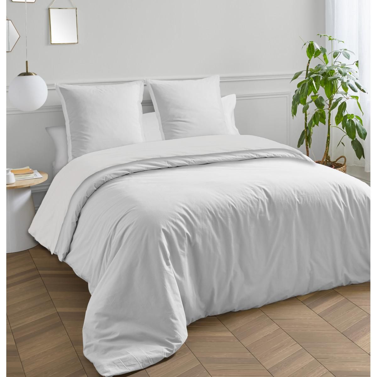 FUTURE HOME Taie traversin unie polycoton blanc éclatant blanc 43x186cm