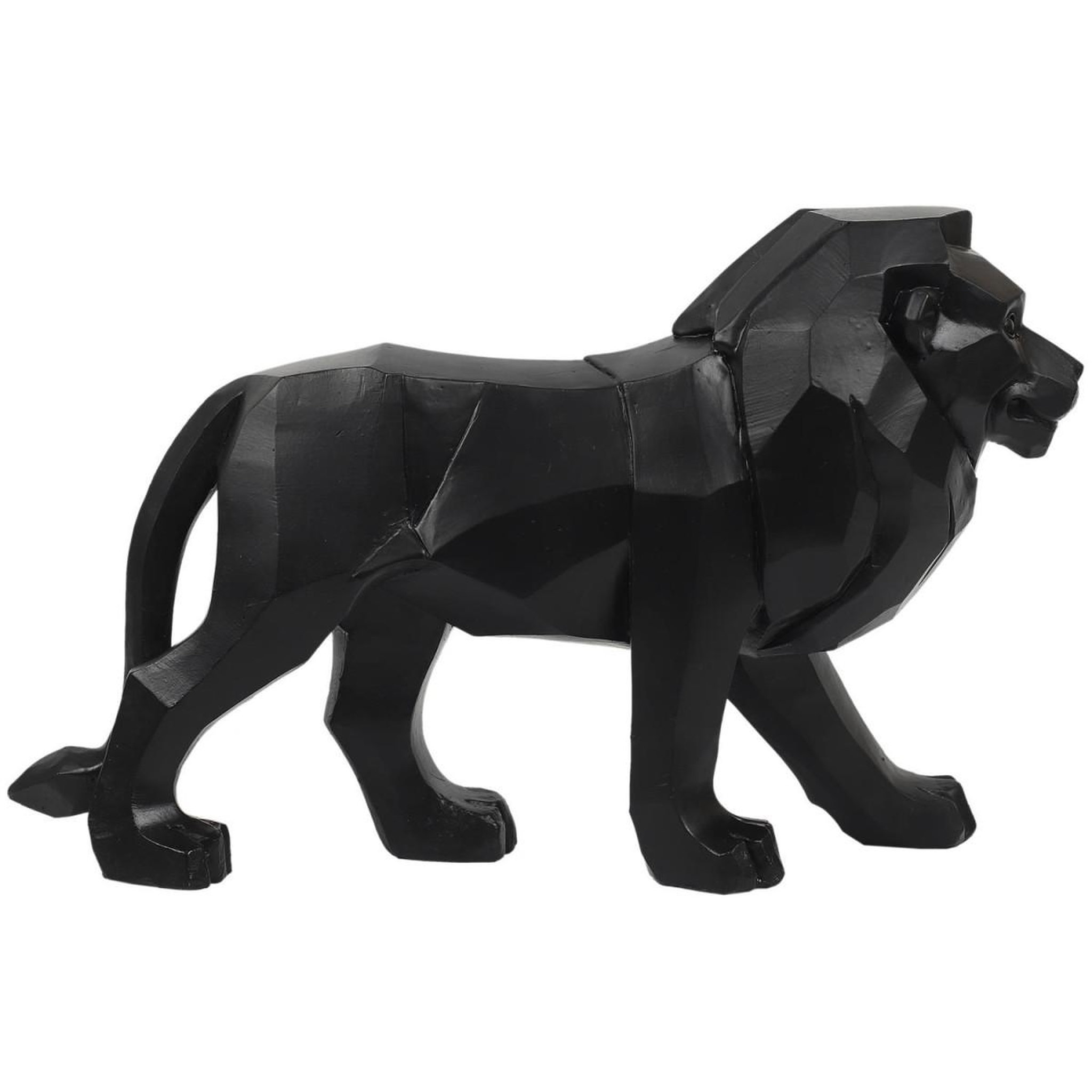 Voir la diapositive 2 : The Home Deco Factory Statuette déco  lion origami  33cm noir
