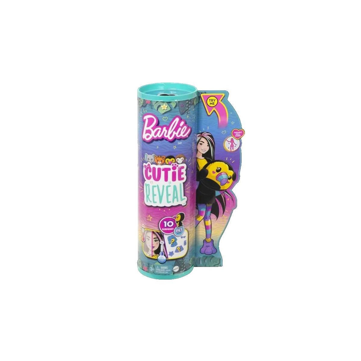 BARBIE Poupée Barbie Cutie Reveal Jungle détails scintillants