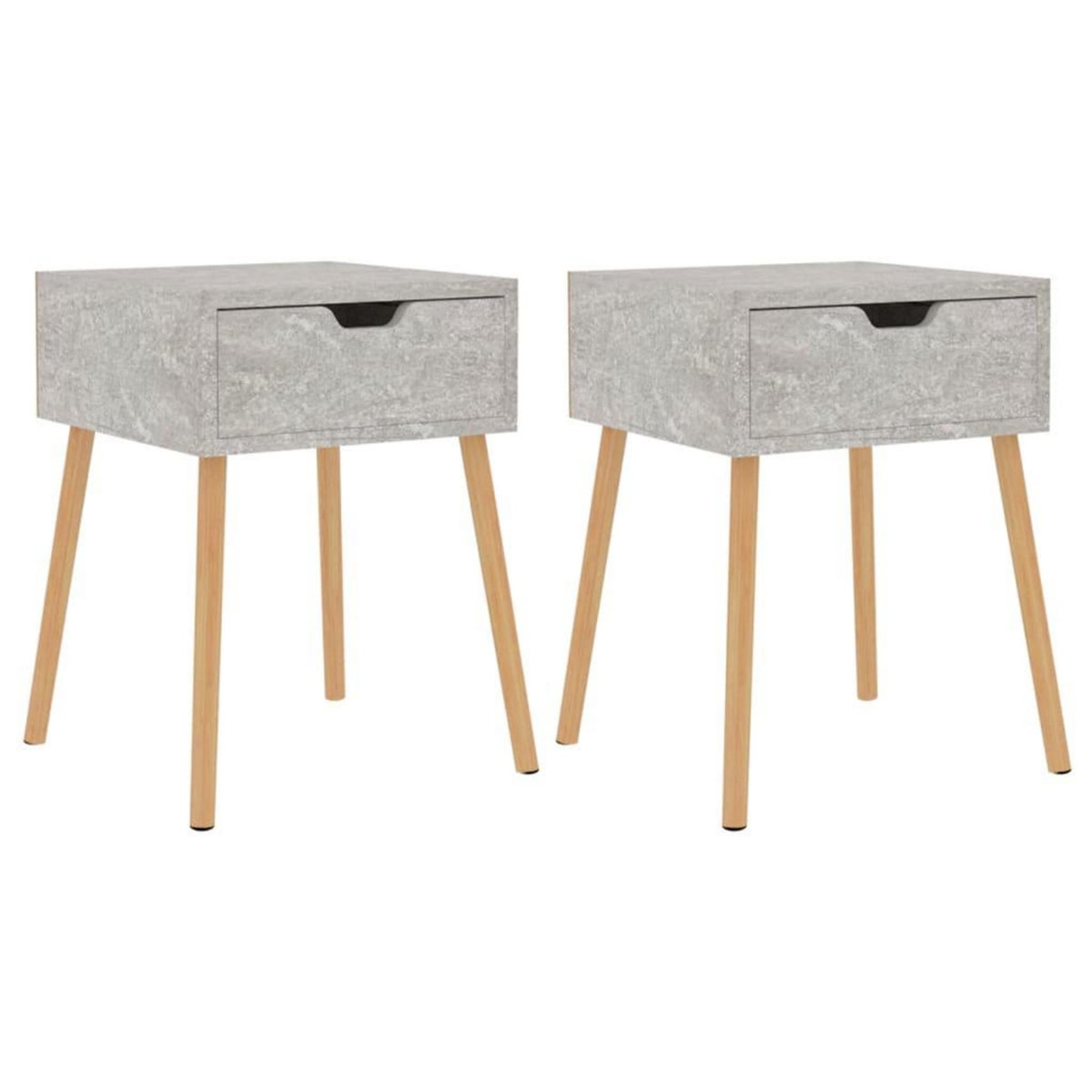 VIDAXL Tables de chevet 2 pcs Gris beton 40x40x56 cm Bois d'ingenierie