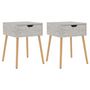 Voir la diapositive 2 : VIDAXL Tables de chevet 2 pcs Gris beton 40x40x56 cm Bois d'ingenierie