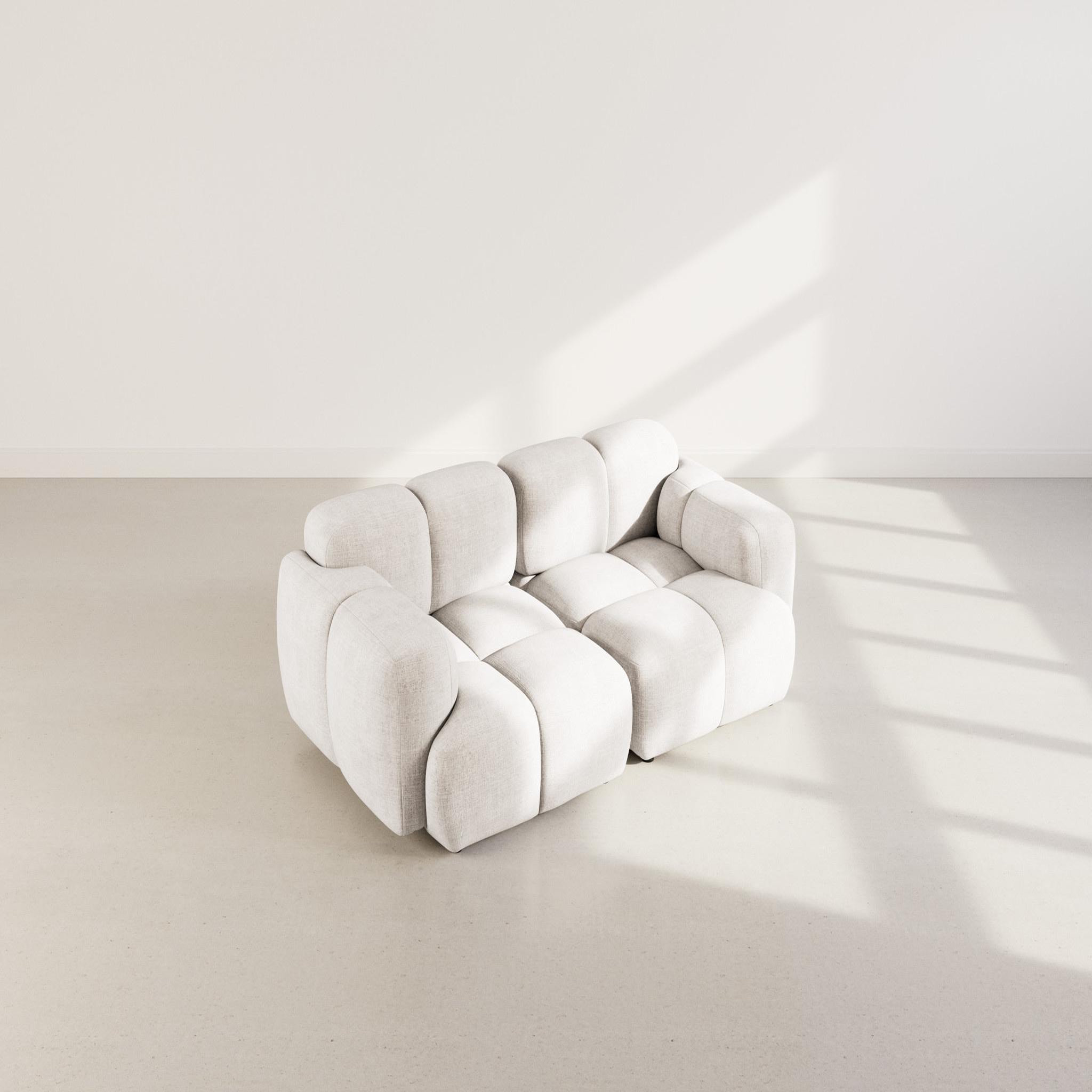 Voir la diapositive 3 : BEST MOBILIER Grace - canapé modulable 2 places en velours texturé