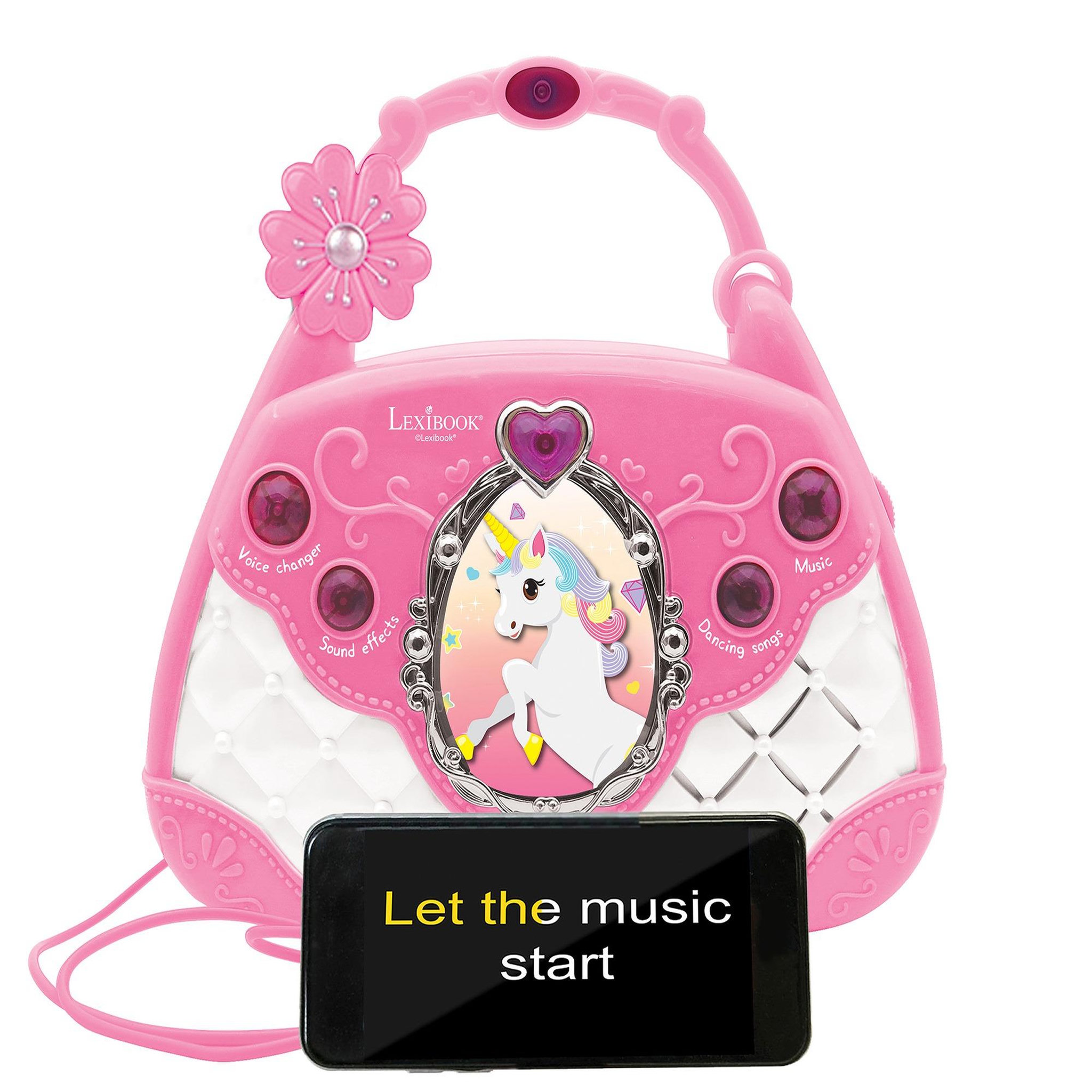 Voir la diapositive 3 : Lexibook Sac à Main Enceinte Musicale avec Micro Licorne