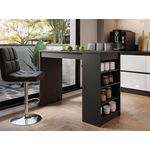 BEST MOBILIER Drazic - table de bar avec rangements - noir - de 2 à 4 personnes. Coloris disponibles : Noir