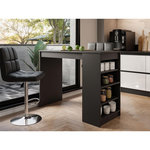 BEST MOBILIER Drazic - table de bar avec rangements - noir - de 2 à 4 personnes. Coloris disponibles : Noir