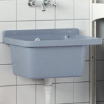 VIDAXL Lavabo pour montage murale gris 50x35x24 cm resine