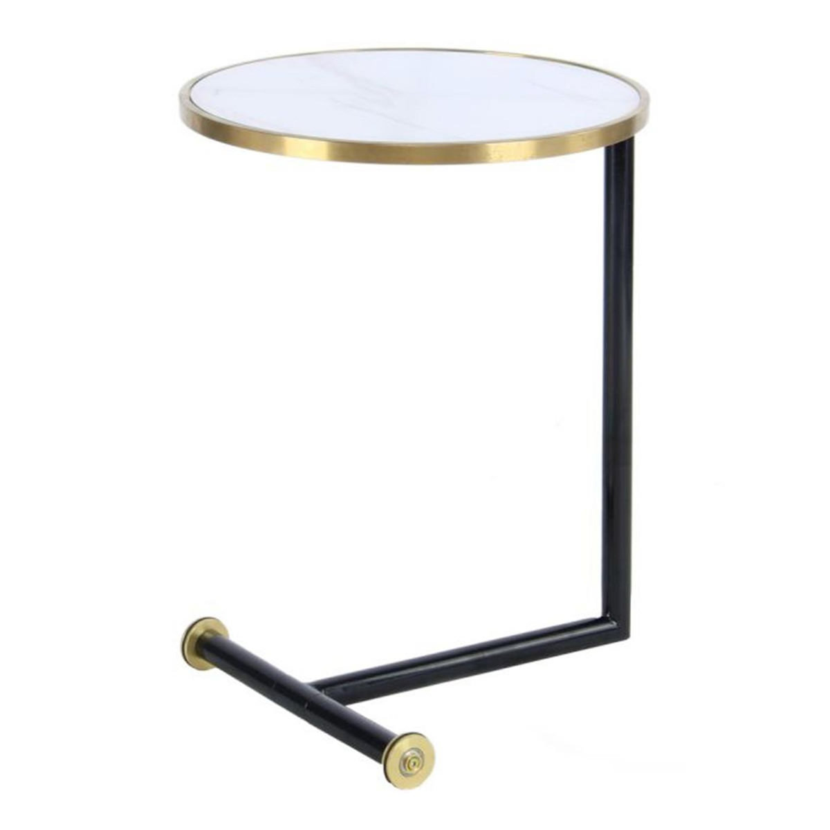 Paris Prix Table d'Appoint Design  Servant  62cm Or & Blanc