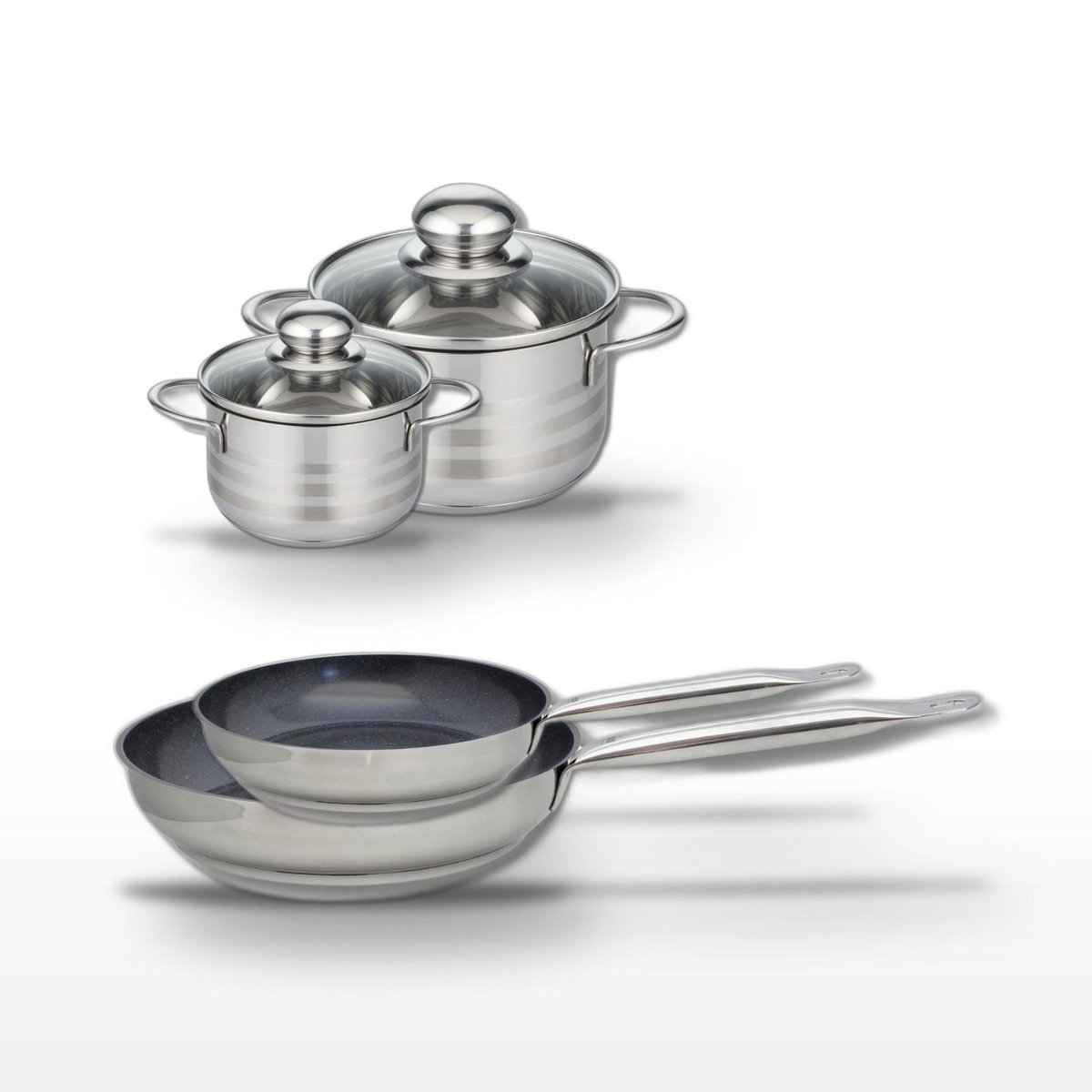 ELO Lot Poêles 24 cm & 28 cm Elo Profi Therm Platinum avec Faitouts 12 cm & 16 cm