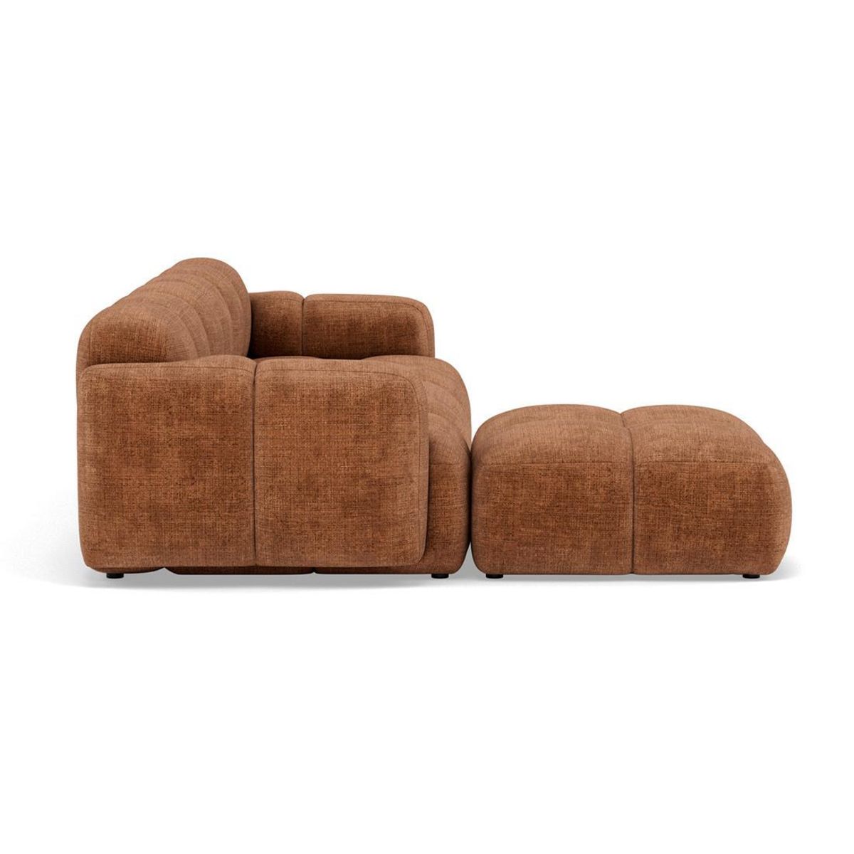 LISA DESIGN Grace - canapé modulable d'angle réversible 4 places en velours texturé