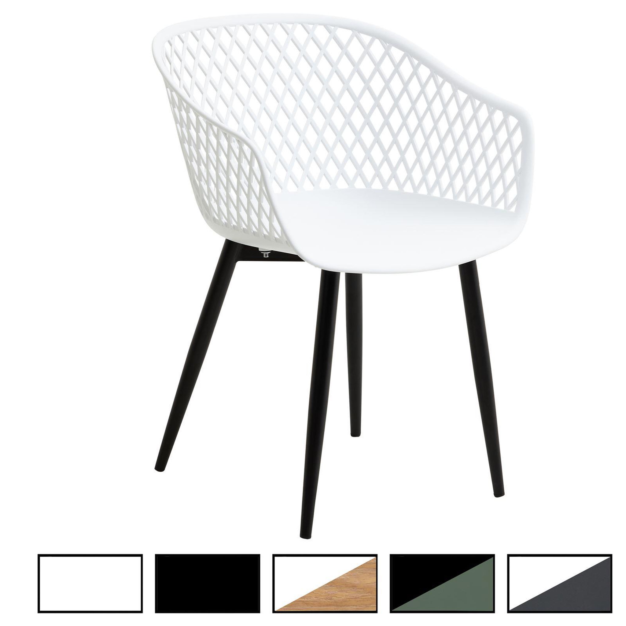 IDIMEX Lot de 4 chaises MADEIRA style scandinave, pieds en bois. Coloris disponibles : Noir, Gris