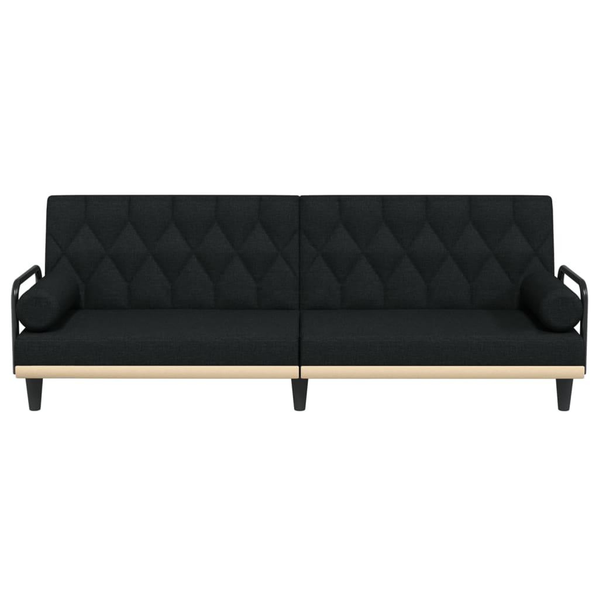 Voir la diapositive 4 : VIDAXL Canape-lit avec accoudoirs noir tissu