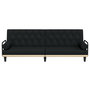 Voir la diapositive 4 : VIDAXL Canape-lit avec accoudoirs noir tissu