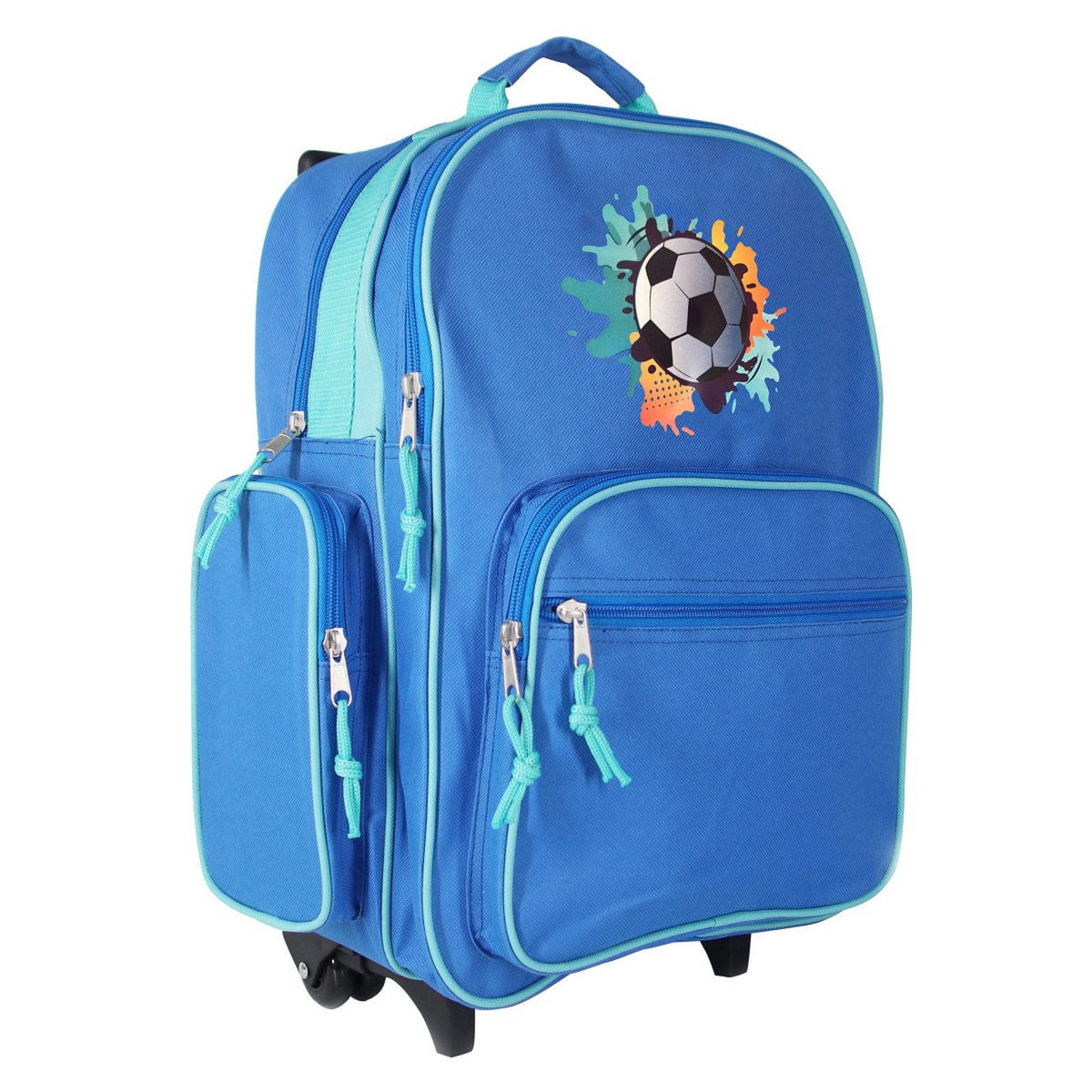 AUCHAN Sac à dos à roulettes bleu