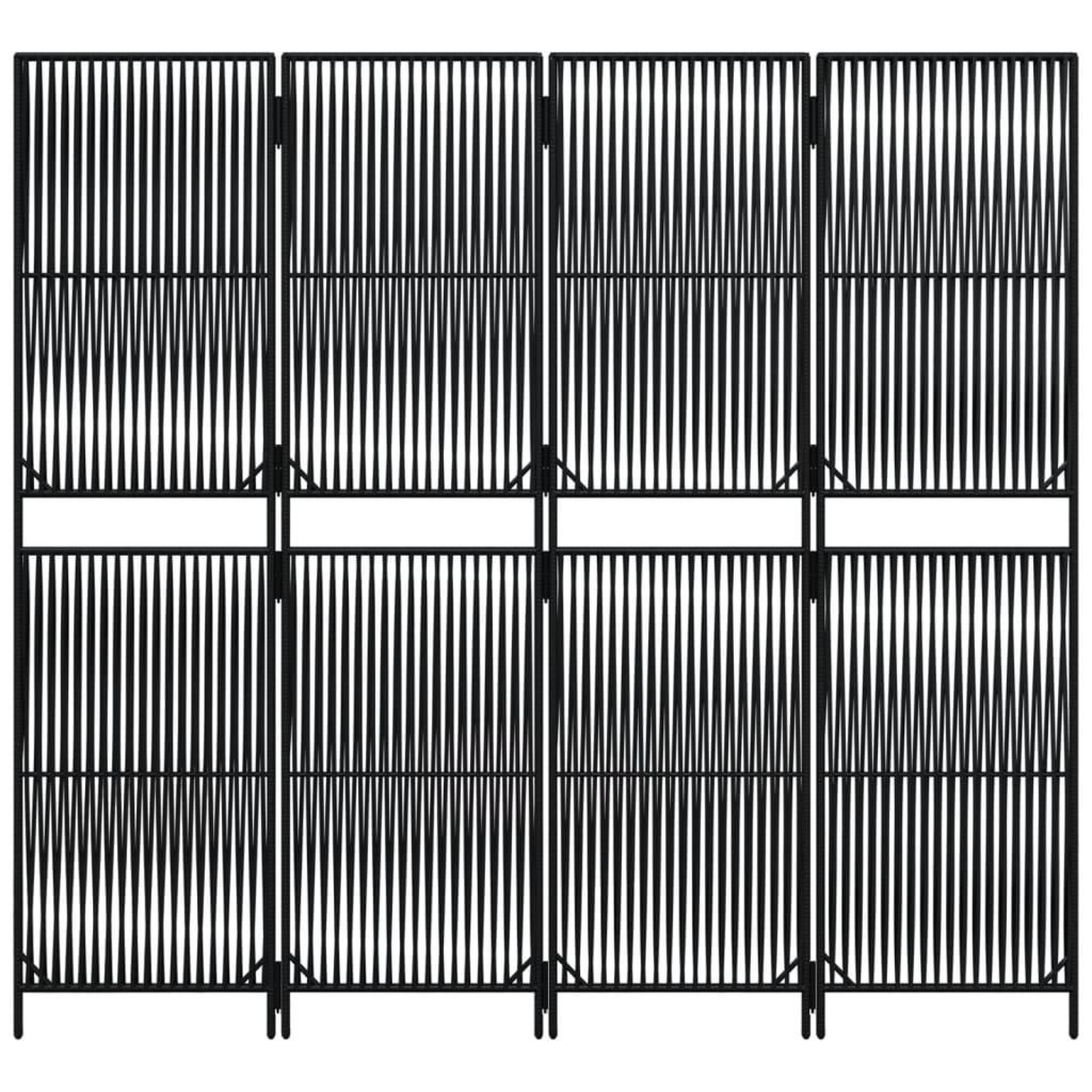 Voir la diapositive 5 : VIDAXL Cloison de separation 4 panneaux noir resine tressee