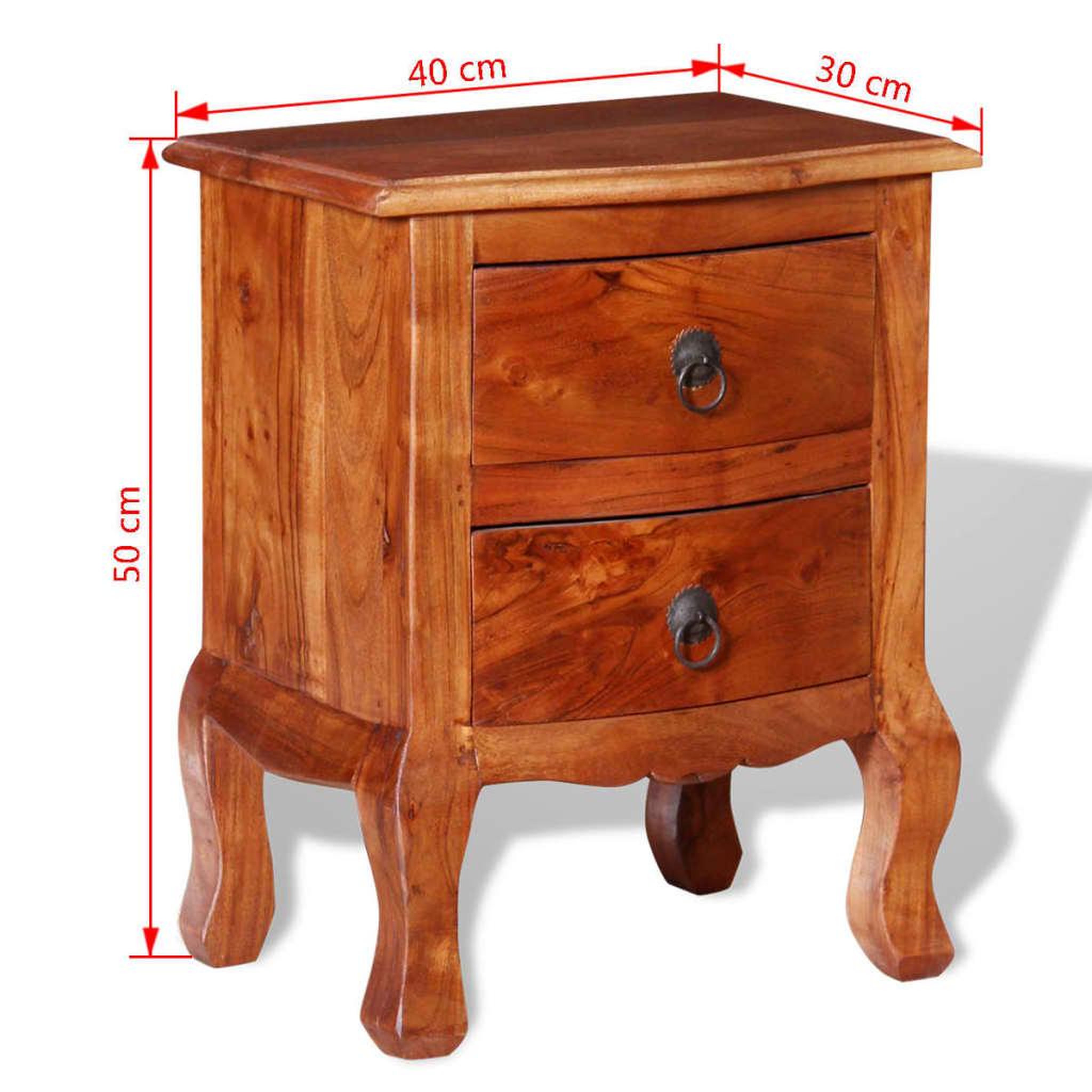 Voir la diapositive 6 : VIDAXL Tables de chevet avec tiroirs 2 pcs Bois d'acacia massif