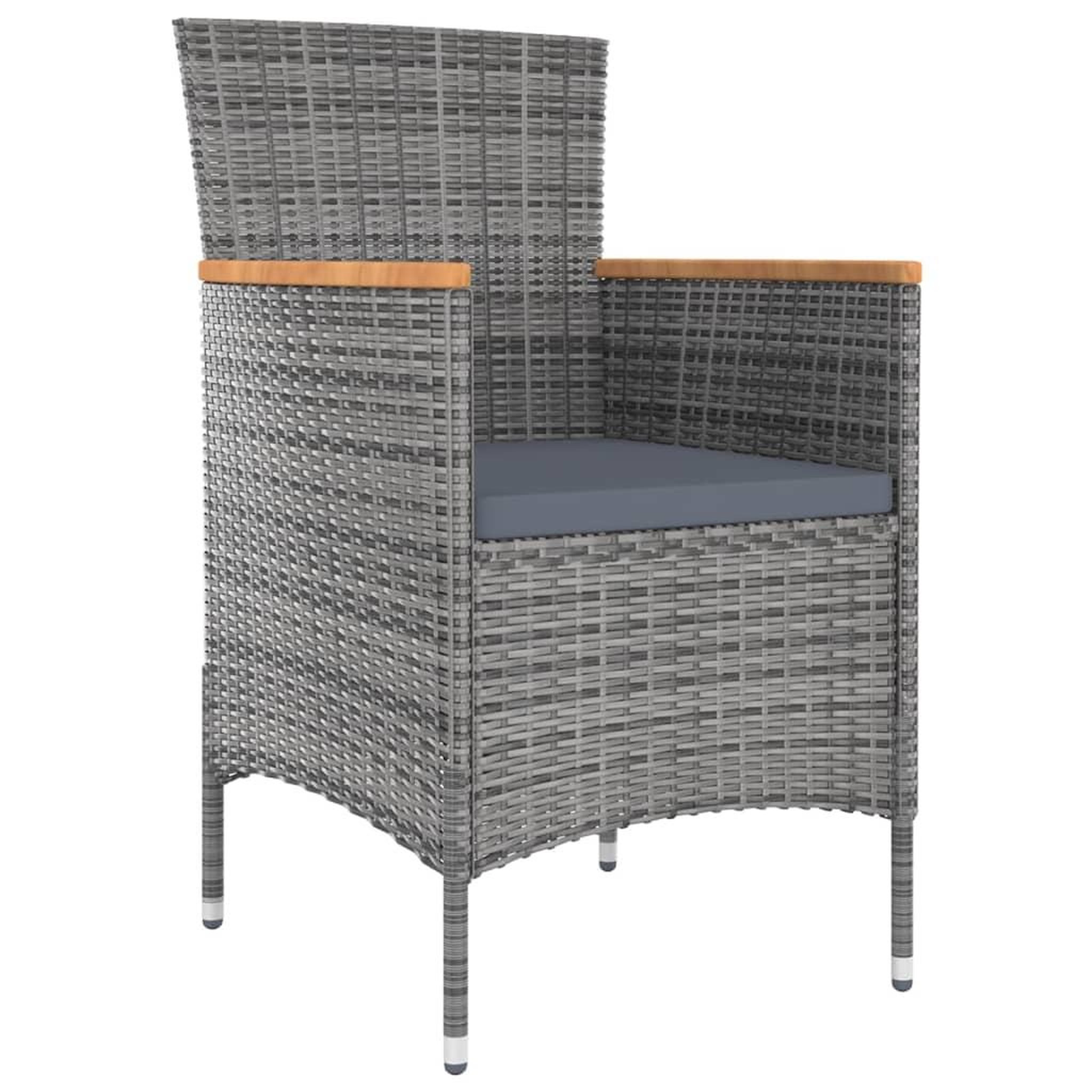 Voir la diapositive 4 : VIDAXL Ensemble a manger de jardin 9 pcs avec coussins Gris