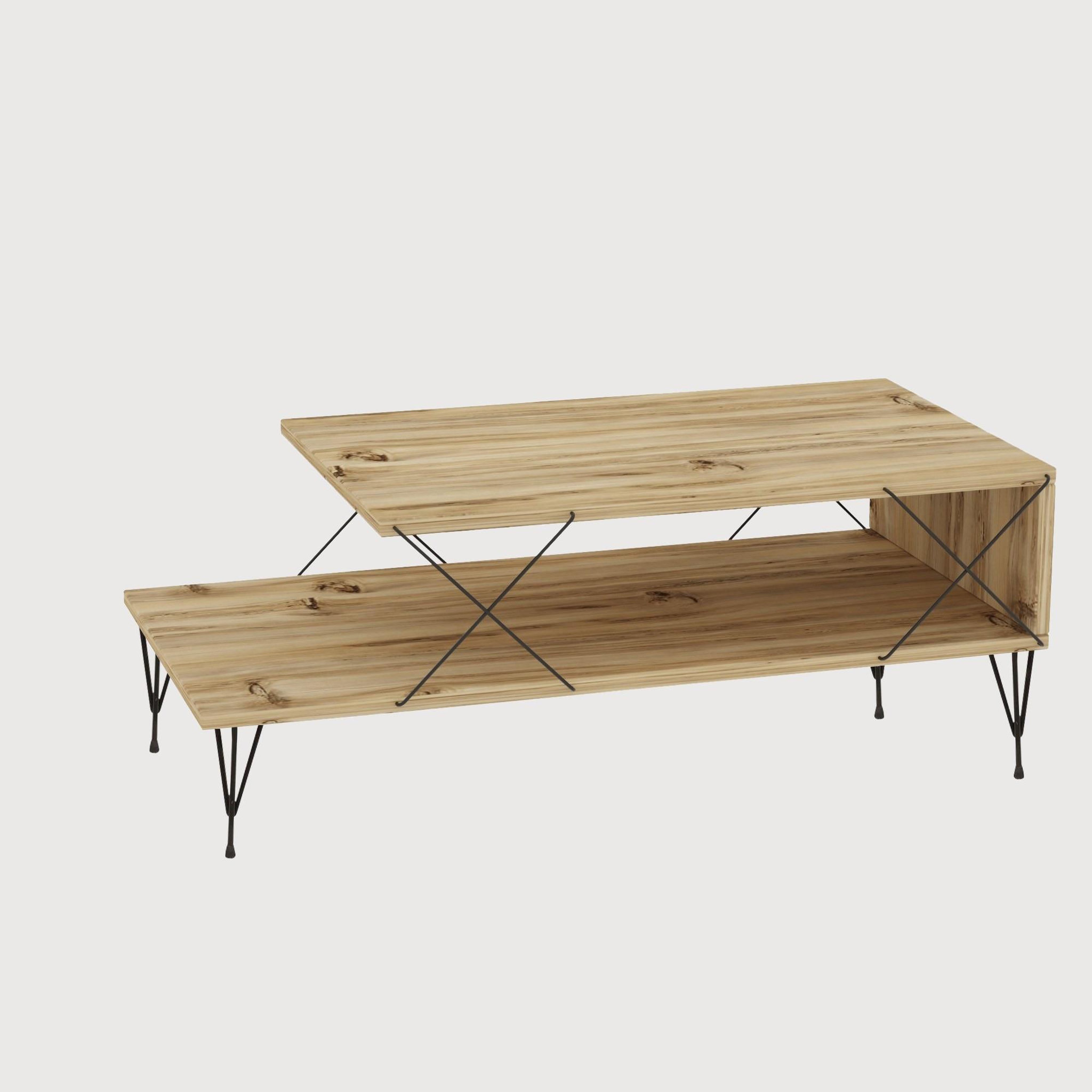 Voir la diapositive 3 : Habitat et Jardin Table basse en bois  loire  - 100 x 50 x 40 cm - marron
