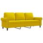 Voir la diapositive 2 : VIDAXL Canape a 3 places Jaune 180 cm Velours