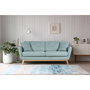 Voir la diapositive 2 : CONCEPT USINE Canapé 3 places scandinave et 2 coussins en tissu vert d'eau HOGA