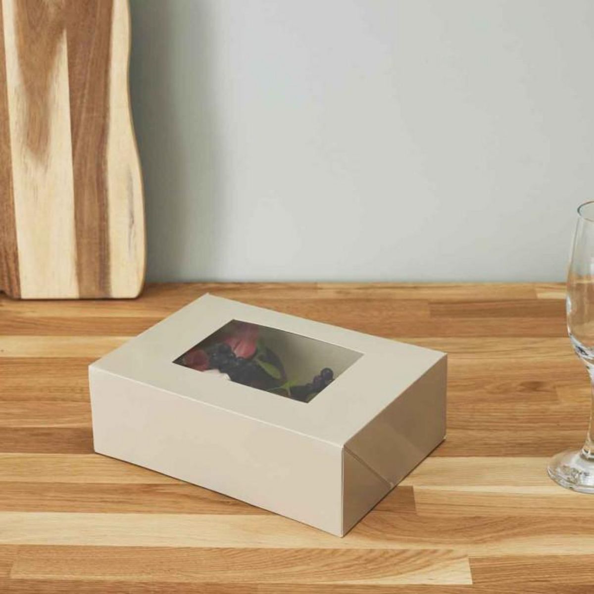 Paris Prix Lot de 2 Boîtes à Gâteaux  Rectangles  22cm Naturel