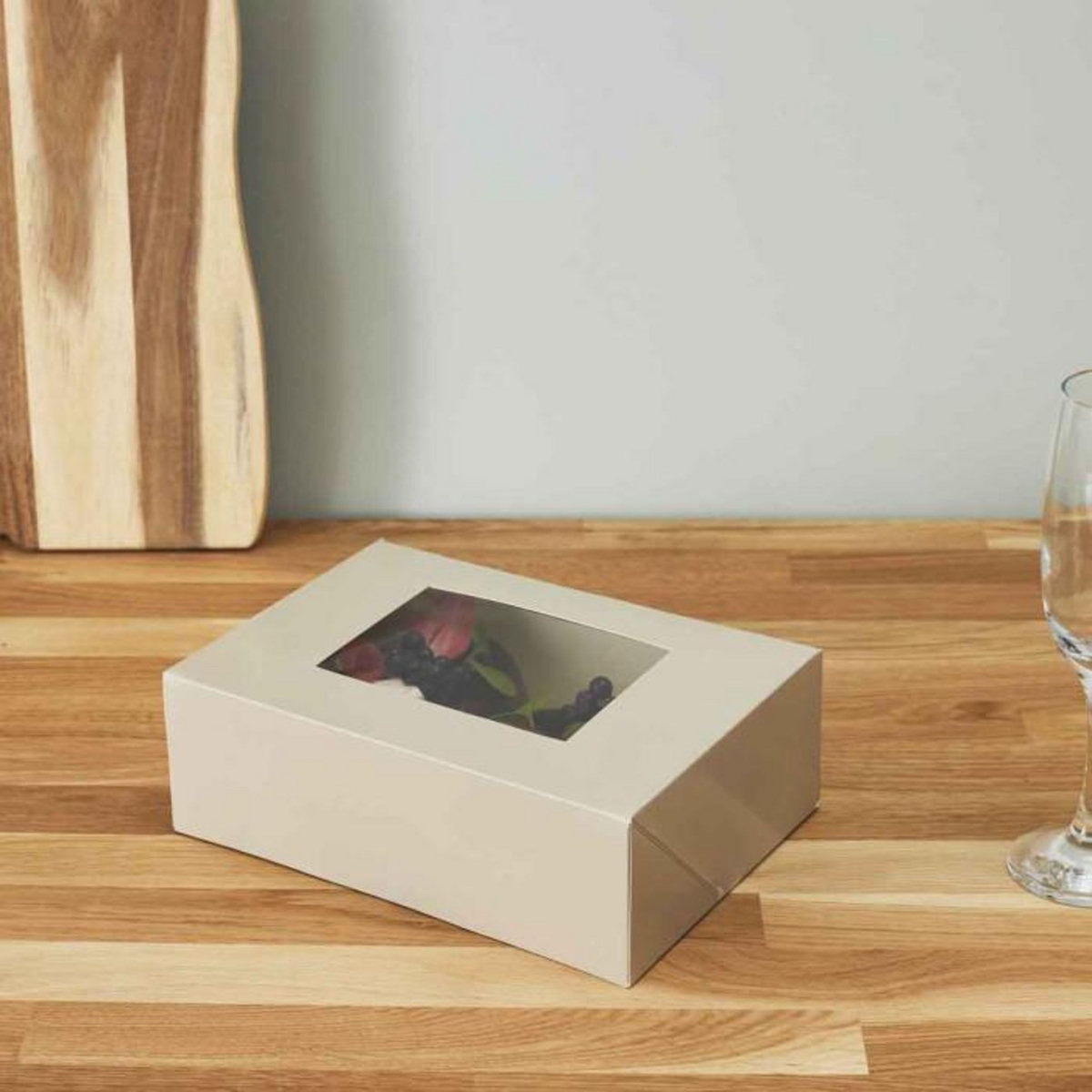 Paris Prix Lot de 2 Boîtes à Gâteaux  Rectangles  22cm Naturel