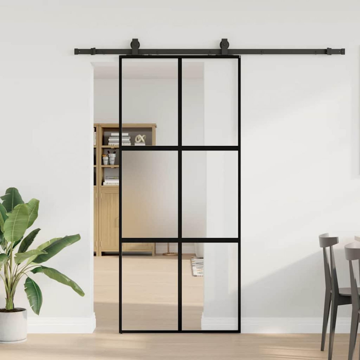 VIDAXL Porte coulissante avec kit de quincaillerie noir 90x205 cm
